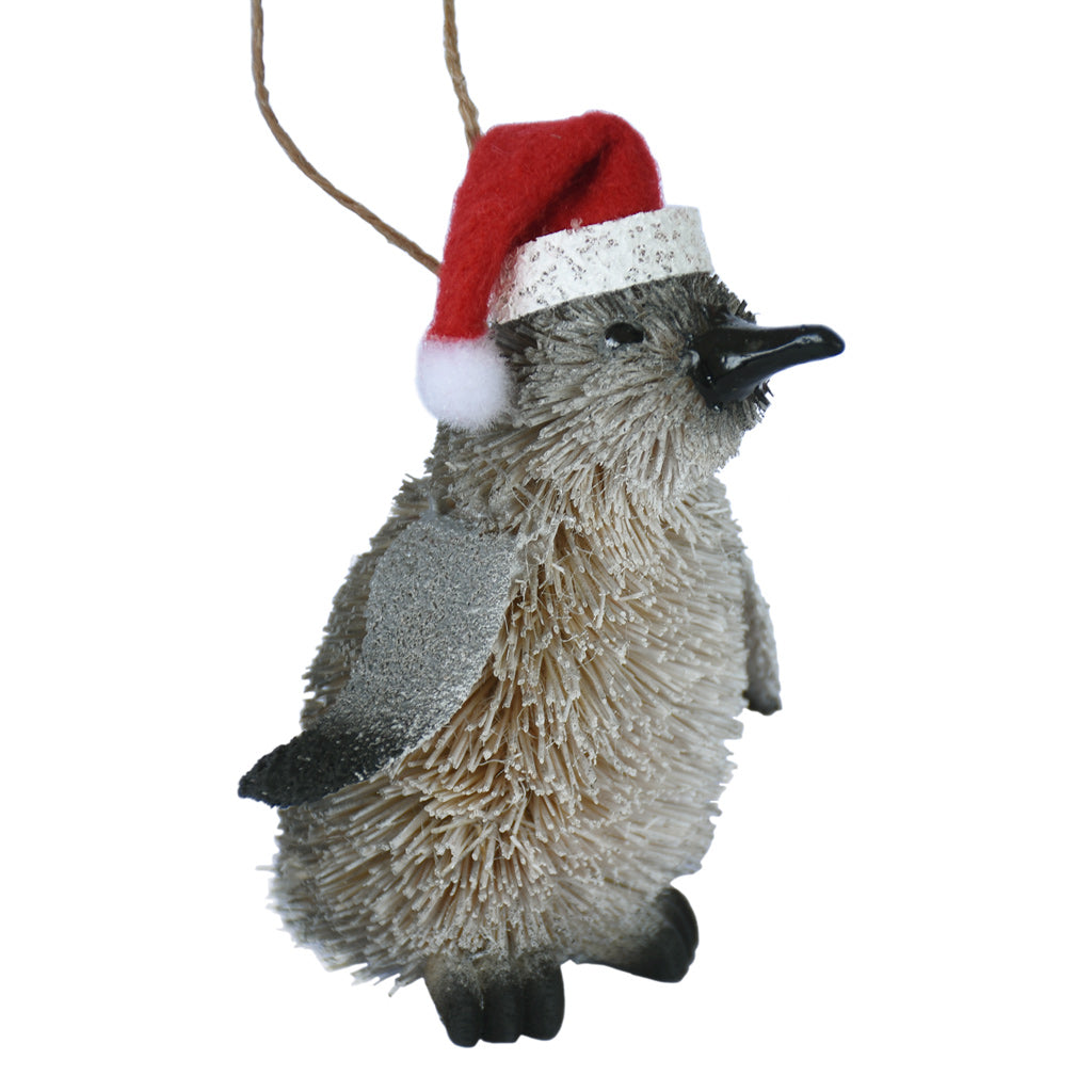New Zealand Grey Penguin Christmas hanging ornament