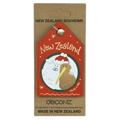 New Zealand Made Christmas Decoration - Kiwi and Lamb