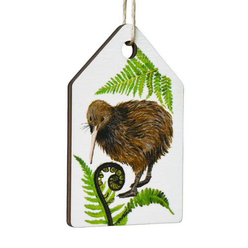 New Zealand Made Eco Christmas Decoration - Kiwi White