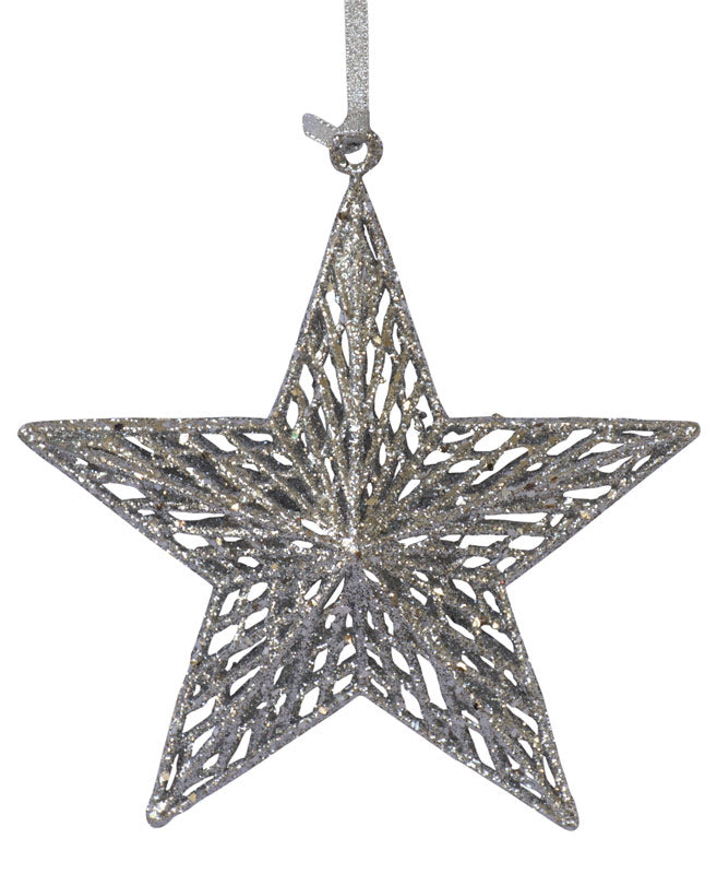 A silver star decoration from Decorflowers.co.nz