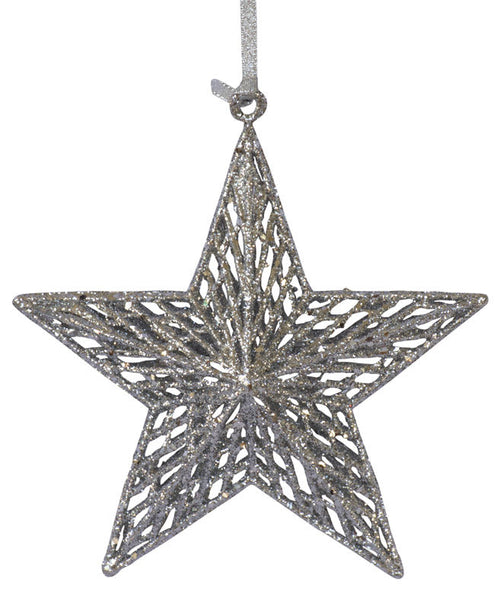 A silver star decoration from Decorflowers.co.nz