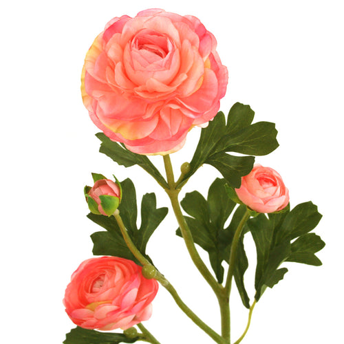 Close-up of baby-pink artificial Buttercup flower from decorflowers.co.nz