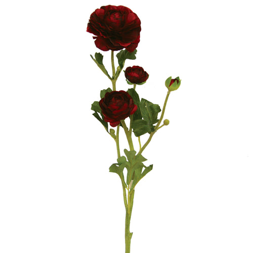Burgundy artificial Buttercup flower from decorflowers.co.nz