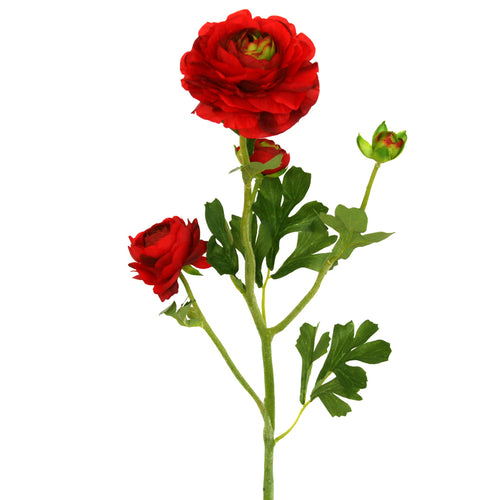 Red artificial Buttercup flower from decorflowers.co.nz
