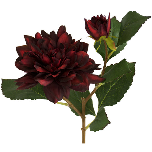 Close-up of artificial burgundy Dahlia flower from decorflowers.co.nz