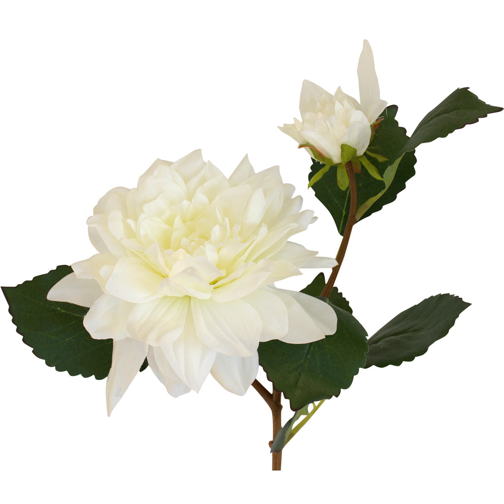 Close-up of artificial white Dahlia flower from decorflowers.co.nz