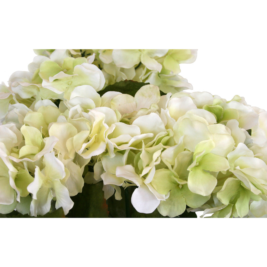 Close-up of artificial cream hydrangea flowers from decorflowers.co.nz