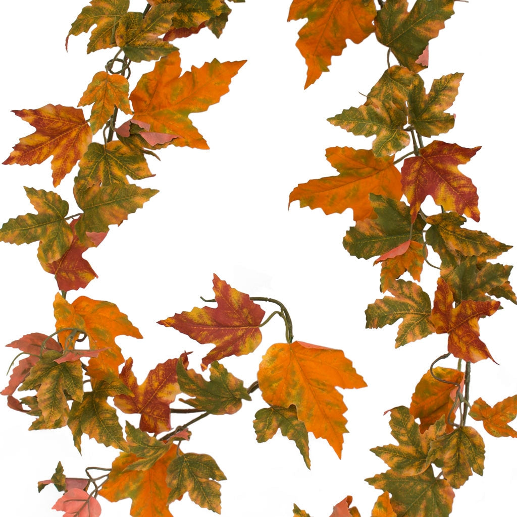 Maple Leaf Garland - Autumn Orange Gold - 183cm - Box Lot Deal (4)
