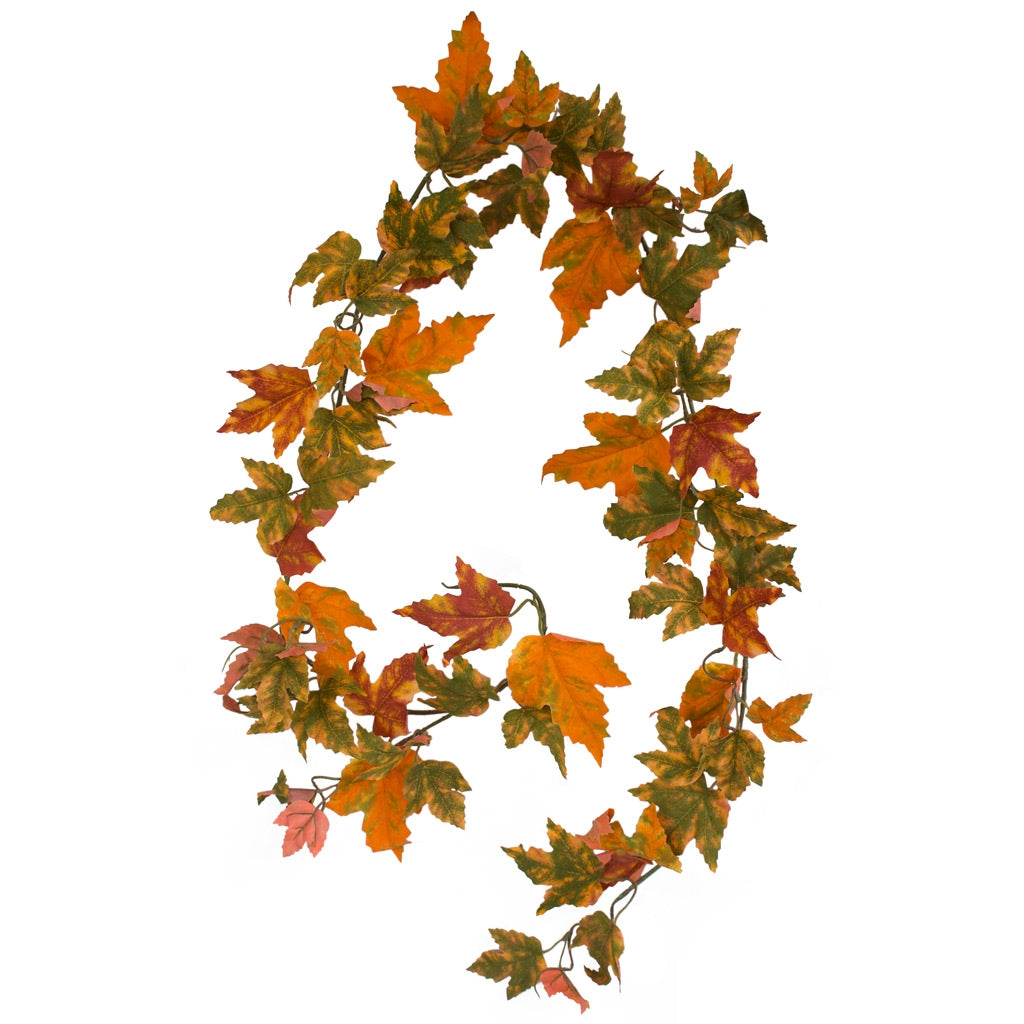 Maple Leaf Garland - Autumn Orange Gold - 183cm - Box Lot Deal (4)