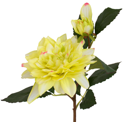 Dahlia Flower - Artificial - Lemon Lime - Box Lot Deal (6)