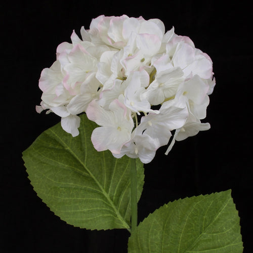 Artificial white hydrangea flower spray with round flower head from Decorflowers.co.nz