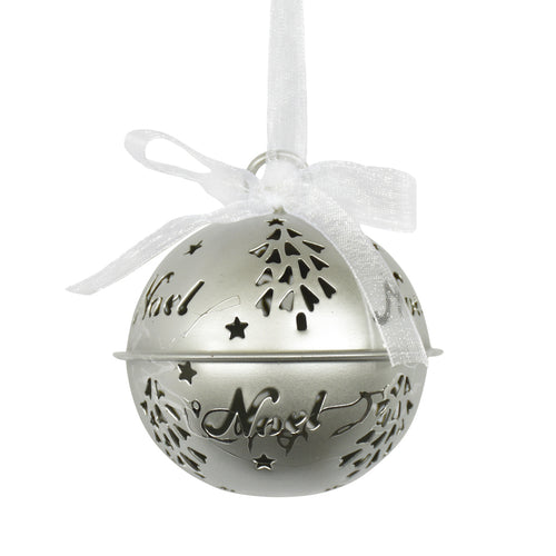 Ball Noel - Silver Tin Christmas Decoration - Box Lot Deal (8)