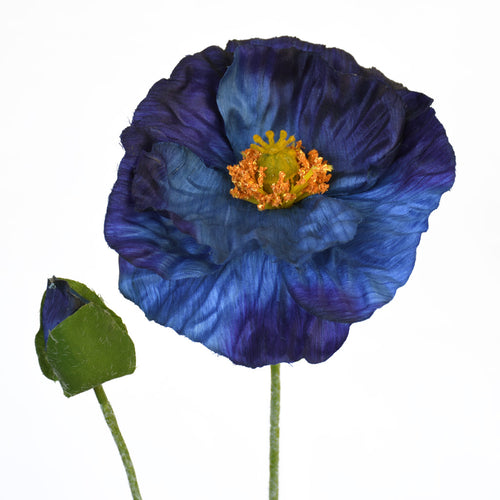 Artificial blue poppy flower from Decorflowers.co.nz