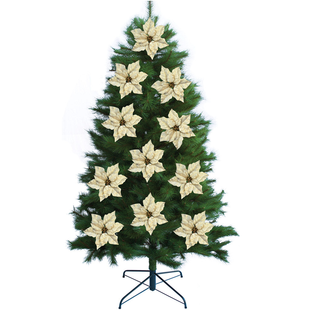 Gold Christmas flower display from ChristmasTreasures.co.nz
