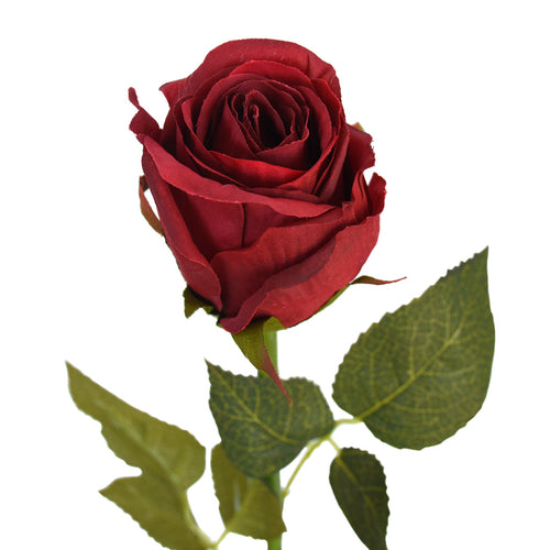 Faux single red rose stem from Decorflowers.co.nz