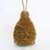 Decorative Bristle Kiwi bird ornament with glittery gold finish on a white background