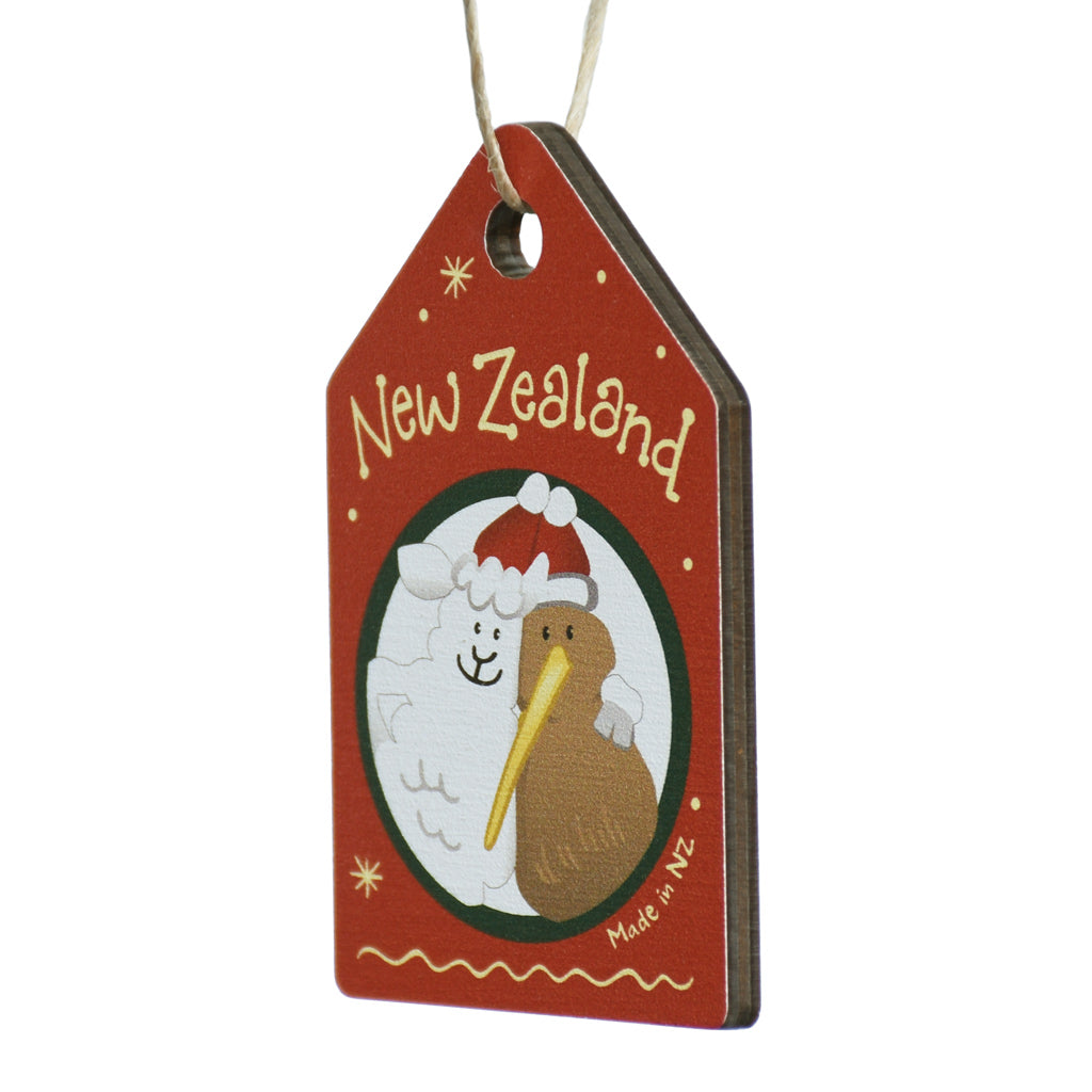 New Zealand Made Christmas Decoration - Kiwi and Lamb