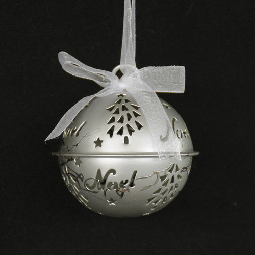 Ball Noel - Silver Tin Christmas Decoration - Large