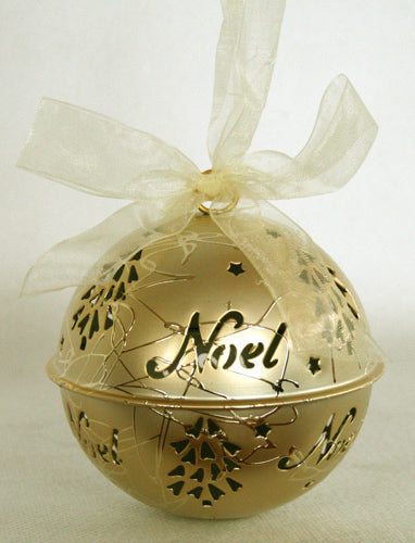 Ball Noel - Gold Tin Christmas Decoration - Large