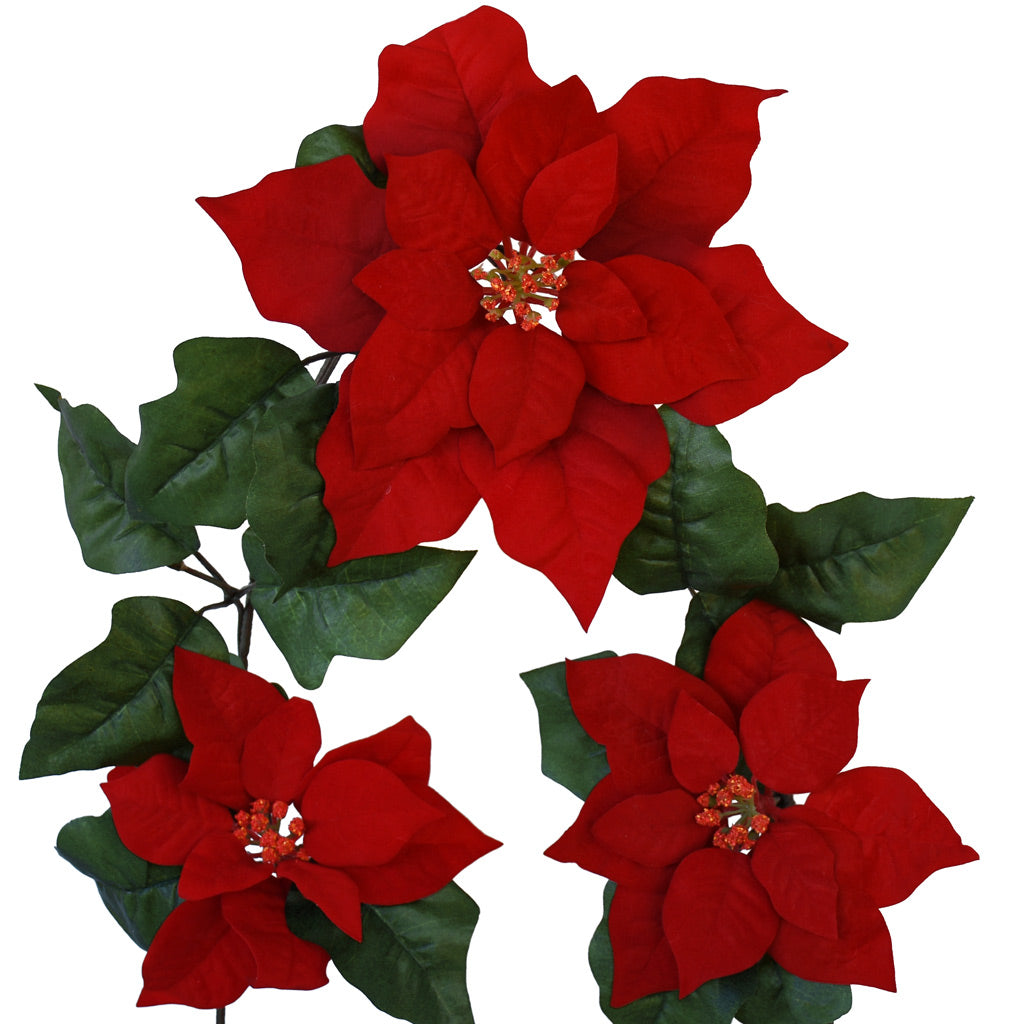 Poinsettia Garland - Red - Box Lot Deal (3)