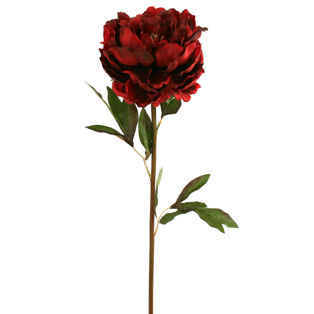 Peony Spray - Artificial - Kansas Red - Box Lot Deal (6)