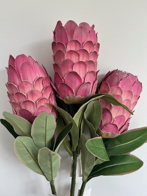 Protea Flower Artificial - Long Stem, Autumn Blush