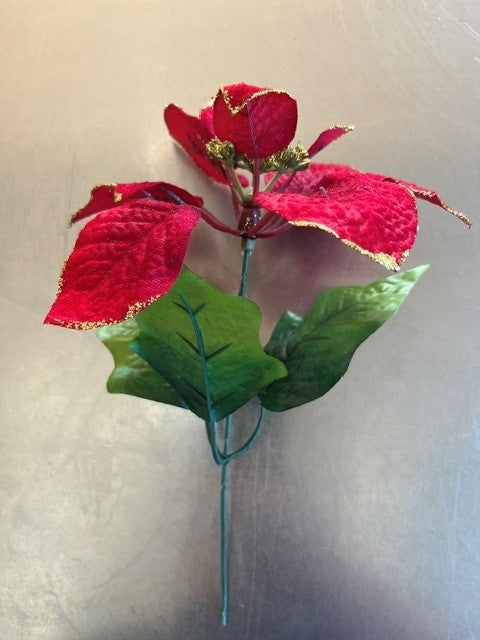 Christmas Star pick - Glittered red and gold