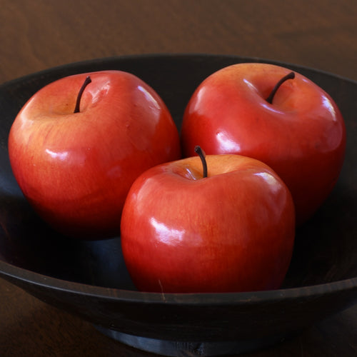 Artificial red apples displayed in a bowl from Decorflowers.co.nz