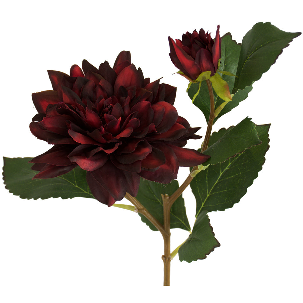 Close-up of artificial burgundy Dahlia flower from decorflowers.co.nz 
