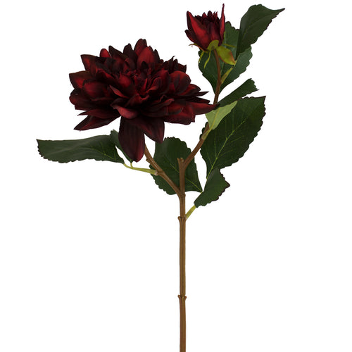 Artificial burgundy Dahlia flower from decorflowers.co.nz 