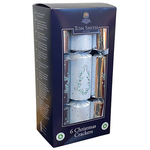 Christmas Crackers - "Tom Smith" Premium Silver and White 6's