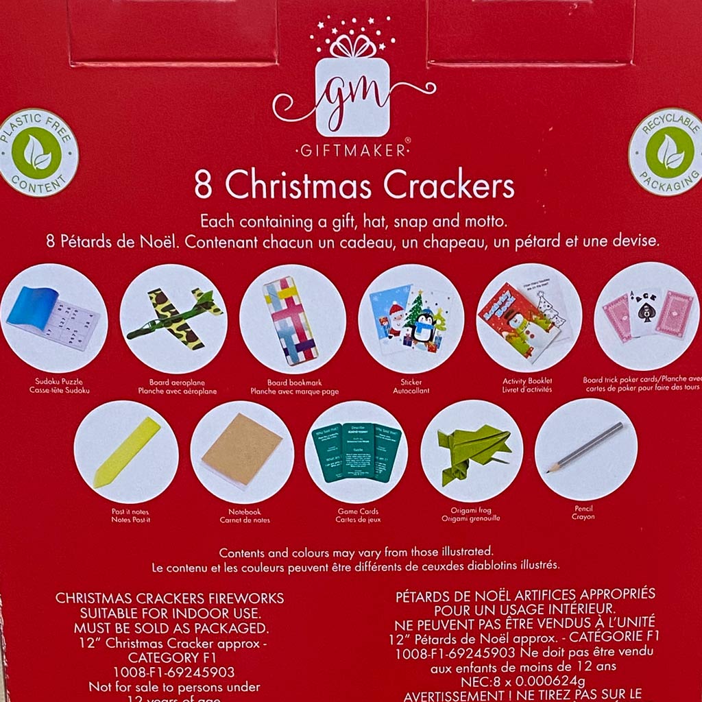 Crackers - Family Pack of 8 Red & White