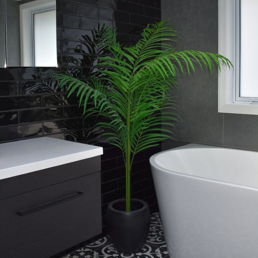 Decorflowers Palm Tree in bathroom setting