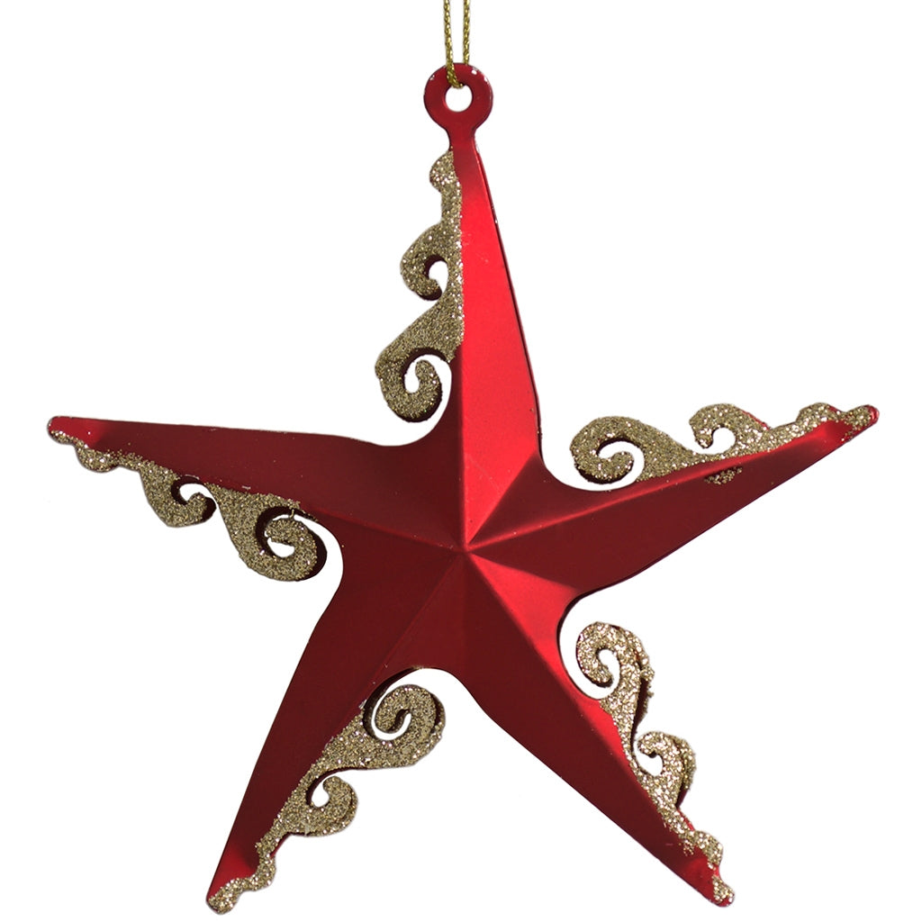 Koru Star - Tin Red Decoration