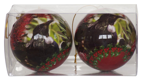 NZ Bird Baubles - Christmas Tui (Box of Two)