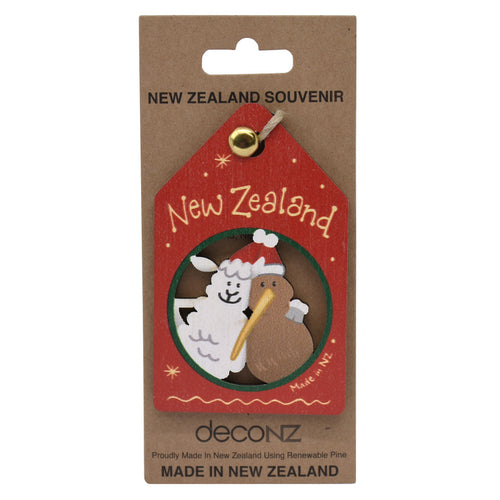 New Zealand Made Christmas Decoration - Kiwi and Lamb