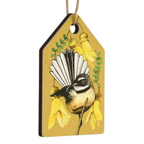 New Zealand Made Eco Christmas Decoration - Fantail Gold