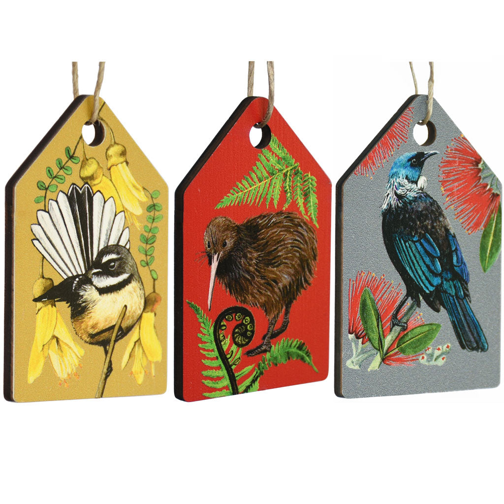 New Zealand Made Eco Christmas Decoration - Tui Silver