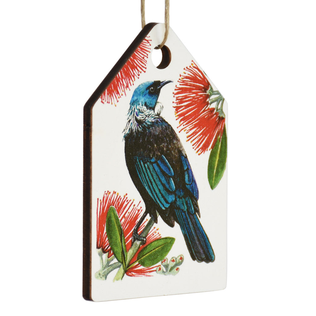 New Zealand Made Eco Christmas Decoration - Tui White