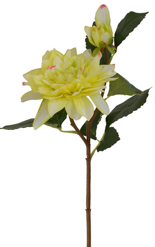 Dahlia Flower - Artificial - Lemon Lime - Box Lot Deal (6)