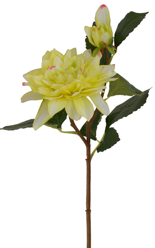 Dahlia Flower - Artificial - Lemon Lime