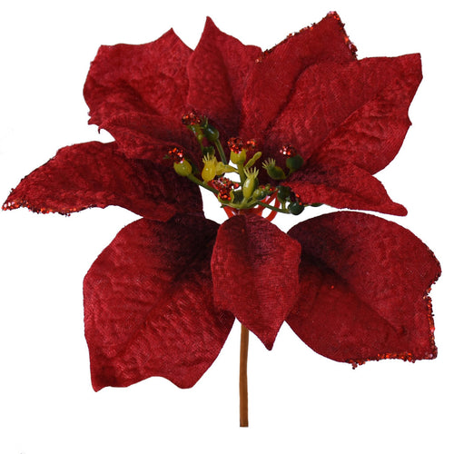 Poinsettia Pick - Red - 20cm - Box Lot Deal (6)