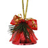 Christmas Bell with Pine & Bow - Red