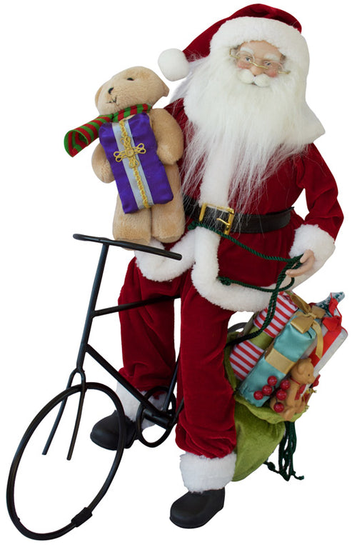 Santa resting on his bike