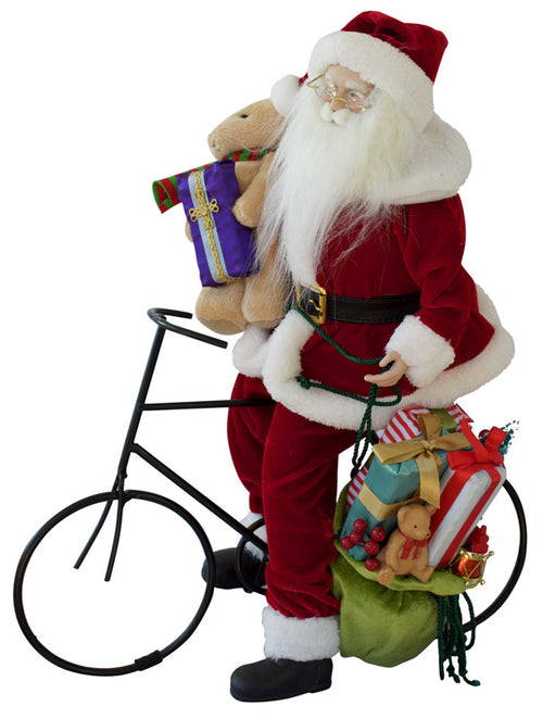 Santa resting on his bike