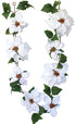 Garland - Poinsettia Flowers - White - 6ft