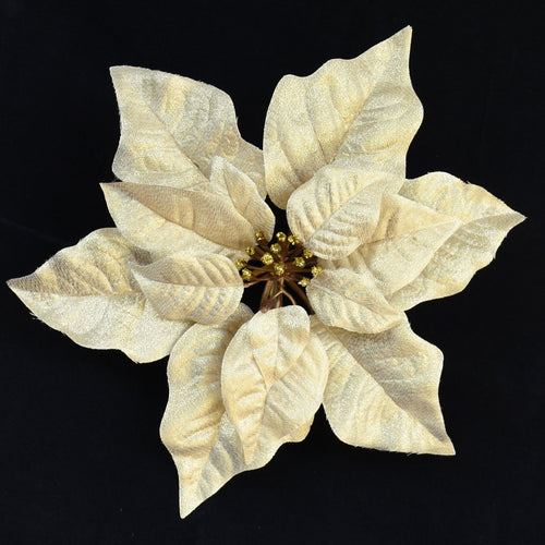Poinsettia with Clip - Gold