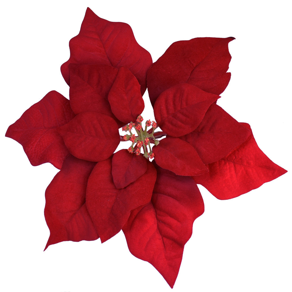 www.christmastreasures.co.nz - Poinsettia with Clip
