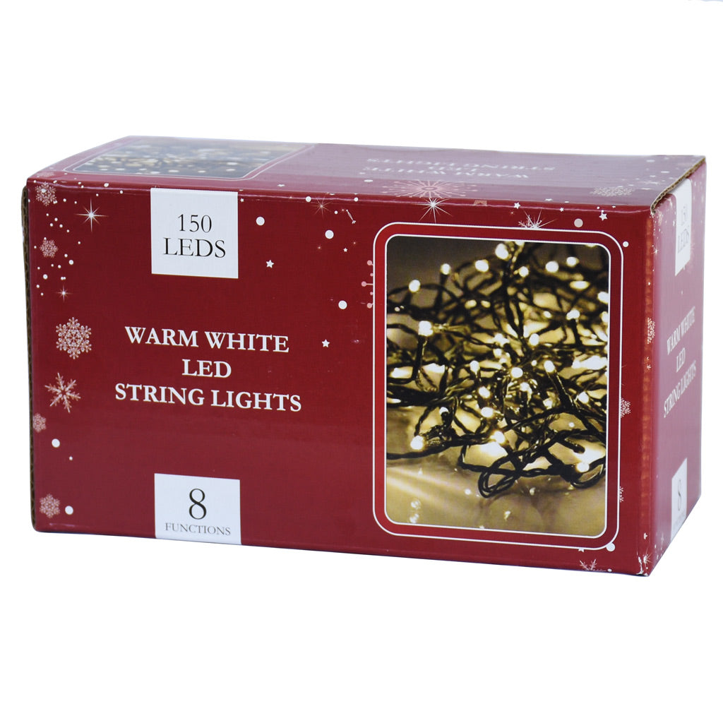 Christmas Tree Lights - Warm White LED 150 Bulbs