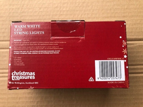 Christmas Tree Lights - Warm White LED 150 Bulbs